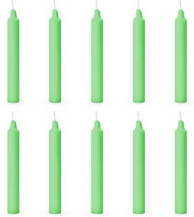 AuraDecor Pillar Candle Set Of 10 (Green) Candle