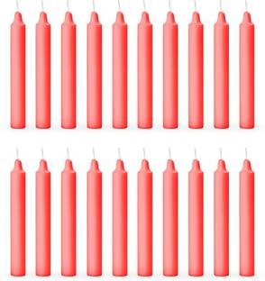 AuraDecor Pillar Candle Set Of 20 (Red) Candle