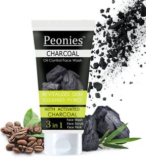 Peonies Charcoal Oil Control 3 IN 1  Face Wash