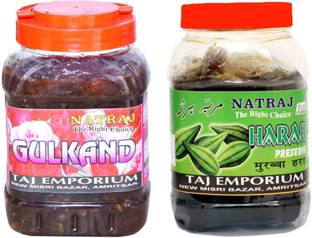 NATRAJ The Right Choice Homemade Taste Gulkand & Harar Murabba (Pack of 2 x 1 kg Each) Harad Murabba