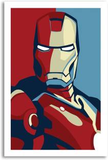 Iron Man Abstract Poster Roll Printed 12inch Width 18inch Height Peel off Sticker Attach on any Smooth Surface Paper Print