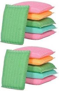 YS Creation Premium (Set Of 12 Pcs) Multicolor Multipurpose Super Absorbent Magic Double Sided Sponge Wipes Scrubber/Scrub Pad For Cleaning Kitchen/Utensils/Dish-Washing/Bardeque Grills/Tiles/Glasswares Scrub Sponge, Scrub Pad (Medium, Pack of 12) Scrub Pad