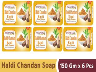 PATANJALI HALDI CHANDAN KANTI BODY CLEANSER SOAP ( PACK OF 6 )