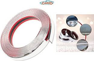 CARIZO Chrome Silver Strip | Beading Roll | Door Edge Guard Protector | Window | Bumper Edge Lip Guard | Grill | Interior Exterior Decor (10 mm x 5 Meter) for Tata Indica Vista Car Beading Roll For Window Sill