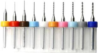 GSK Cut 10 Pcs 0.3mm-1.2mm Tungsten Carbide Macro Drill Bits Set, PCB Drill Bit Set, 3mm Shank for Print Circuit Board, Amber, Beeswax, Rough Stone, Dremel, Jewelry, CNC Punching Engraving