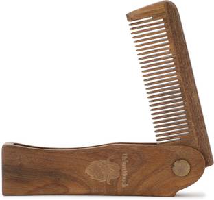 UrbanMooch Pure Green Sandalwood(Chandan) Folding Wooden Comb - Men's Hair, Beard & Mustache Comb - Pocket Sized Sandal Wood Comb for Everyday Grooming, For Healthy & Stylish Beard
