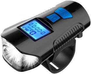 FABSPORTS Waterproof Rechargeable LED Bicycle Front / Head Light with Speedometer & Odometer LED Headlamp
