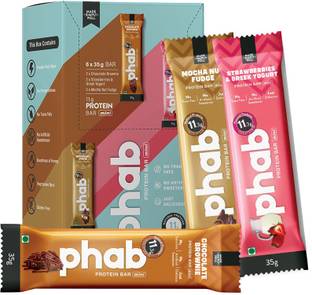 Phab Mini Protein bar-11g protein,No Preservatives,No Artificial Sweeteners,(Pack of 6) Protein Bars