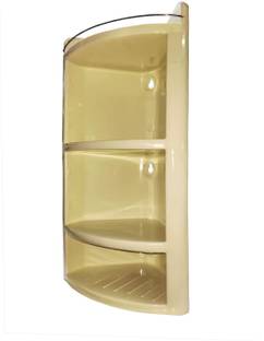 Grace Fine Ware Plastic Wall Mount Corner Cabinet (Finish Color - Ivory, DIY(Do-It-Yourself)) Plastic Wall Shelf
