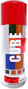 CUBE All New Multi Purpose Spray Paint Scarlet Red Paint Color 400 ml Matte Finish Pack Of 1 Red Spray Paint 400 ml