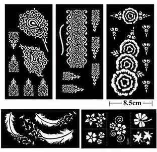 IVANA'S Heena Mehandi Tatto Stencil Set for | Hand | Body | Fingure | Face | Heena Art Temporary Tatto for Kids, Girls & Women - Design-602