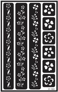 IVANA'S Heena Mehandi Tatto Stencil Set for | Hand | Body | Fingure | Face | Heena Art Temporary Tatto for Kids, Girls & Women - Design-577