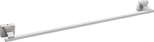 RUHE 304 Grade Stainless Steel Square Wall Mounted Towel Rod / Towel Stand / Towel Holder (Chrome Finish) Silver Towel Holder