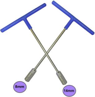 Inditrust T Spanner Pack of 2pcs (8mm and 14mm ) Socket Single Side T type Wrench Set Single Sided T Type Wrench
