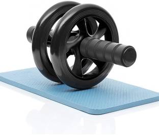Crevice AB Roller Abdominal Stomach Exercise Training with Knee Mat Steel Handle - 2 Wheel Ab Exerciser