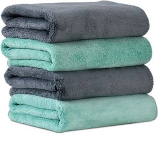 YELLOW WEAVES Microfiber 400 GSM Hand, Face Towel Set