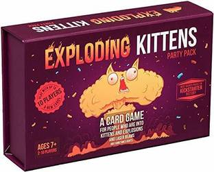 SHK Digitrade Exploding Kittens Card Game (Without Music) - Party Pack for Up to 10 Players