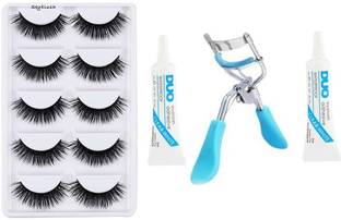 seyblush Eyelashes Pack of 5 Pair With 2 Eyelash Adhesive Glue and eye curler