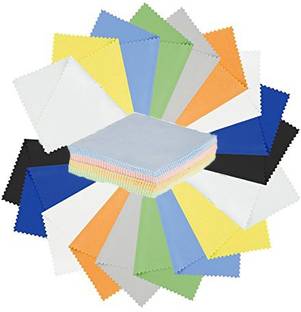 D.V TECH MICROFIBER CLEANING CLOTH FOR CAMERA LENS ,MOBILE, TABLET, COMPUTER, LAPTOP 100PCS PACK WASHABLE AND REUSABLE  Lens Cleaner