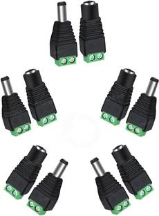 ONCRO DC Connector cctv dc Male Female plug connector Screw Terminal dc pin Connector 12V dc Adaptor Barrel Connectors for CCTV Camera DVR Security System LED Light Pack of 5 Pairs, 5.5mm x 2.1mm DC Connector cctv dc Male Female plug connector Screw Terminal dc pin Connector 12V dc Adaptor Barrel Connectors for CCTV Camera DVR Security System LED Light Power Plug