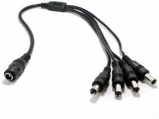 DEVBHOOMI 3-in-1 Cable 0.03 m DB-1 Female to 4 Male Splitter 4 Way Plug Cable FOR CCTV