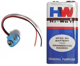 gobagee 9V Hi Watt Battery With Clip Connector (Pack of 1 Battery and 1 Connector) Electronic Components Electronic Hobby Kit
