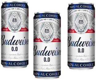 Budweiser Non Alcoholic Beer(Imported) 330ml(Pack of 3) Can (3 x 330 ml) Energy Drink