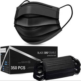 Vaghani 3 Ply Surgical Mask (350 Piece) ( Black ) Surgical Mask With Melt Blown Fabric Layer