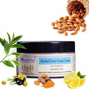 Khadi Rishikesh Herbal Natural Foot Crack Cream,fast releief for cracked heels ,aching feel roughness and dryness of feet and hands ,sooth, soften, moisturize condition and protect skin.restore moisture to help retum skin to a healthy condition .natural essential herbs work as an emollients and skin freshener. (50 g)