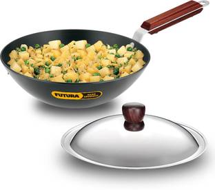 Hawkins Deep Stir-Fry Pan (ADL25S) Kadhai 26 cm diameter with Lid 2.5 L capacity