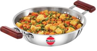 Hawkins Stainless Steel Deep-Fry Pan, (SSD25) Kadhai 26 cm diameter 2.5 L capacity