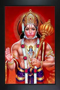 RV SALES Bajrang Bali / hanuman ji Photo Frame For Puja Room & Wall Religious Frame
