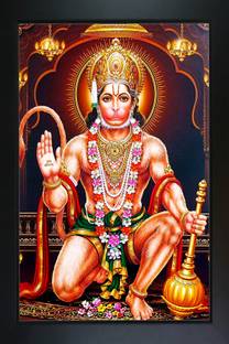 आरवी सेल्स बजरंग बलि / हनुमान जी फोटो फ्रेम फॉर पोजा रूम एंड वॉल रिलीजियस फ्रेम