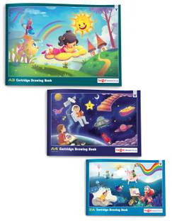 Target Publications Drawing Book for Artists, Kids | 2A, A3 & A4 Size Sketch Books | 34 White Blank Plain Pages | Drawing Sheets for Colouring, Painting | Sketch Pad