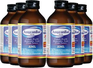 AIMIL Amycordial Syrup, Nourishment Health Tonic for Women|Effectively Maintains and Nourishes the Female System|Also Supports Healthy Body Functions in Teenage Girls (Pack of 6)