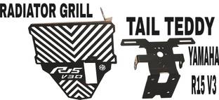 imad RADIATOR GIRLL+TAIL TEDDY FOR R15 V3 Bike Radiator Guard