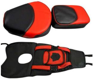 KOHLI BULLET ACCESSORIES Seat Cover+Tank Cover Combo Set Red & Black Fancy For Royal Enfield Classic 350/500 , Classic Chrome Split Bike Seat Cover For Royal Enfield Classic Chrome, Classic Desert Storm, Classic 350, Classic, Classic 500