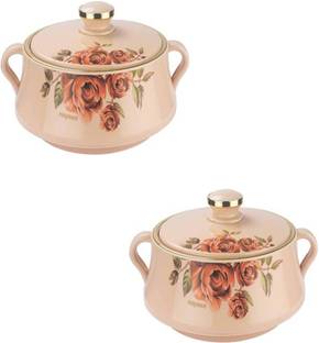 NAYASA Lorenzo 1500ml 2 Set Pink Pack of 2 Serve Casserole Set
