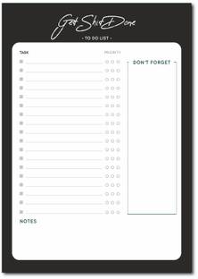 INNAXA Get Shit Done Daily Planner Tear Off Pad, 50 Undated Sheets, Desk Notepad, Schedule, to-Do List, Task Planner, Productivity Organizer, Health & Fitness Tracker, A5 Vertical A5 Planner/Organizer Blank 50 Pages