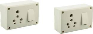 JELECTRICALS Combined Box With 16 AMP and 6 AMP Socket and Switch 16 A Six Pin Socket