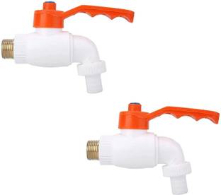 Alturas by Clinton Plastic Heavy Duty White Turkey Nozzle Bib Cock Tap, Garden Tap Pack of-2 Bib Tap Faucet