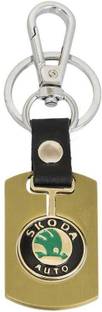 KPPLASTICO Skoda Car Logo Golden Moveable Key Chain Key Chain