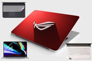 SDM 4in1 red rog gamingLaptop Skin with Palmrest Skin, Laptop Screen Guard and Key Guard for All Laptop - Notebook Combo Set (Multicolor) Combo Set