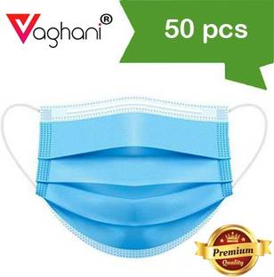 Vaghani 3 Ply Surgical Mask (50 Piece) ( With Nose Pin )( Primium Quality ) Surgical Mask With Melt Blown Fabric Layer