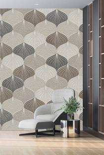 DWELLSINDIA Vinyl Decorative Grey, Brown Wallpaper