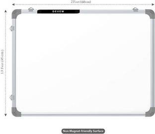Devew Non Magnetic Melamine 1.5X2 Feet Non-Magnetic Whiteboard|One Side Whiteboard Surface and Other Side Green Chalk Board Surface| Whiteboards