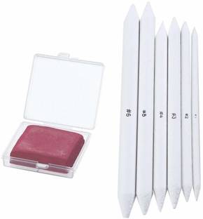 ARTTWALA Kneadable Eraser and White Paper Blending Stumps or Tortillon for Blending Shading Smudging Graphite and Charcoal Pencils