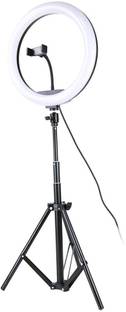 Alchiko New Big Tripod With Premium Dichromatic LED Ring Light With Adjustable Brightness And Colour Temperature And Fully Portable Compatible with All Smartphones & Dslr/slr Cameras, for Live Streaming, Make up, Video Call, Video Conference, Online Classes 2500 lx Camera LED Light