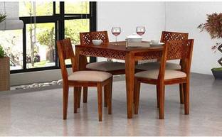 sjme Solid Wood Sheesham Wood 4 Seater Dining Table With 4 Chairs For Dining Room Solid Wood 4 Seater Dining Set