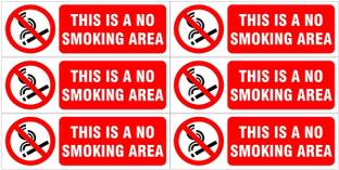 VICINITY This is a no smoking area Pack of 6 Emergency Sign